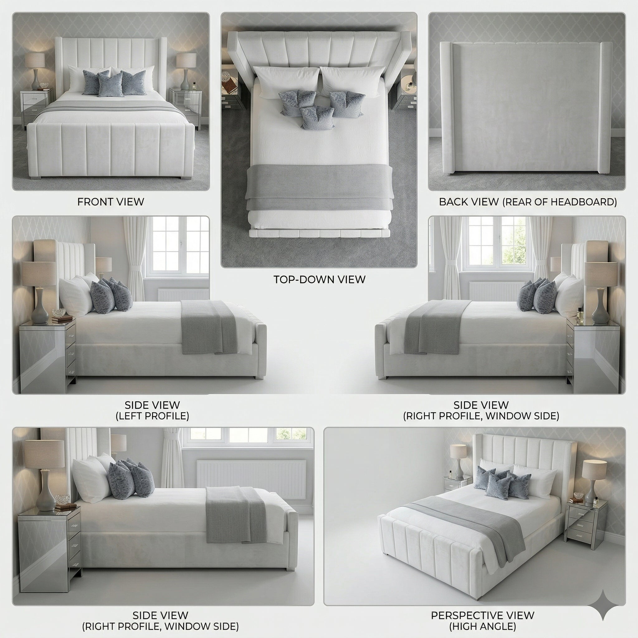 Wingback Panel Bed With Optional Mattress And Storage