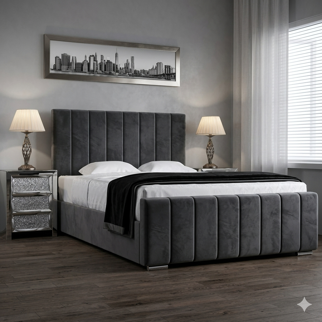 Panel Bed Frame – Includes Mattress & Storage