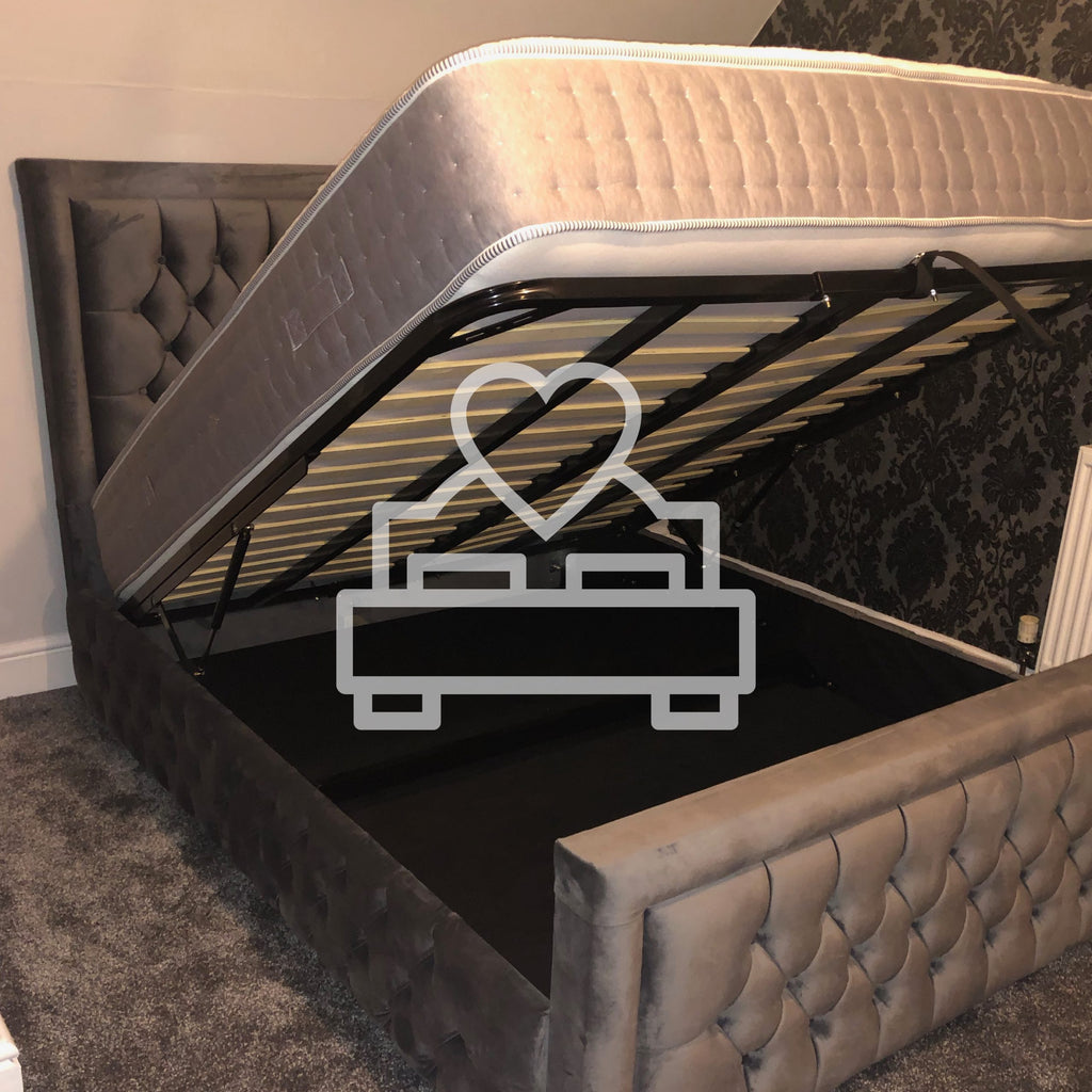 Hilton Bed With Optional Mattress And Storage