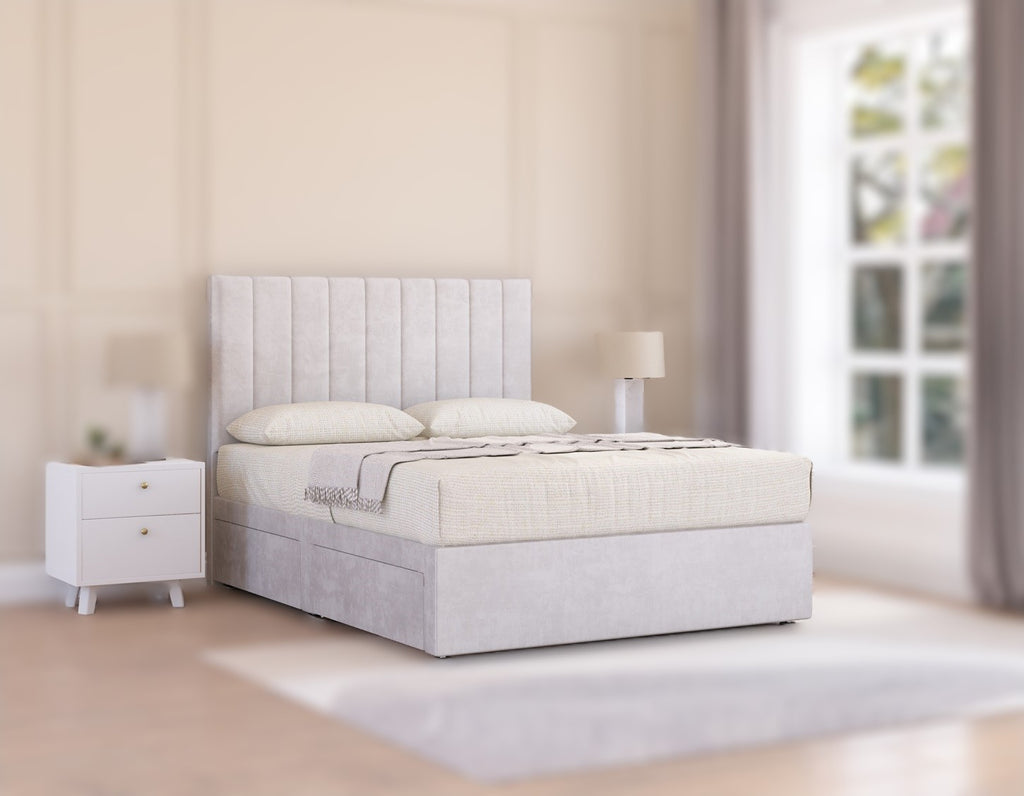 Divan Bed Gio Panel  Headboard With Optional Mattress And Storage