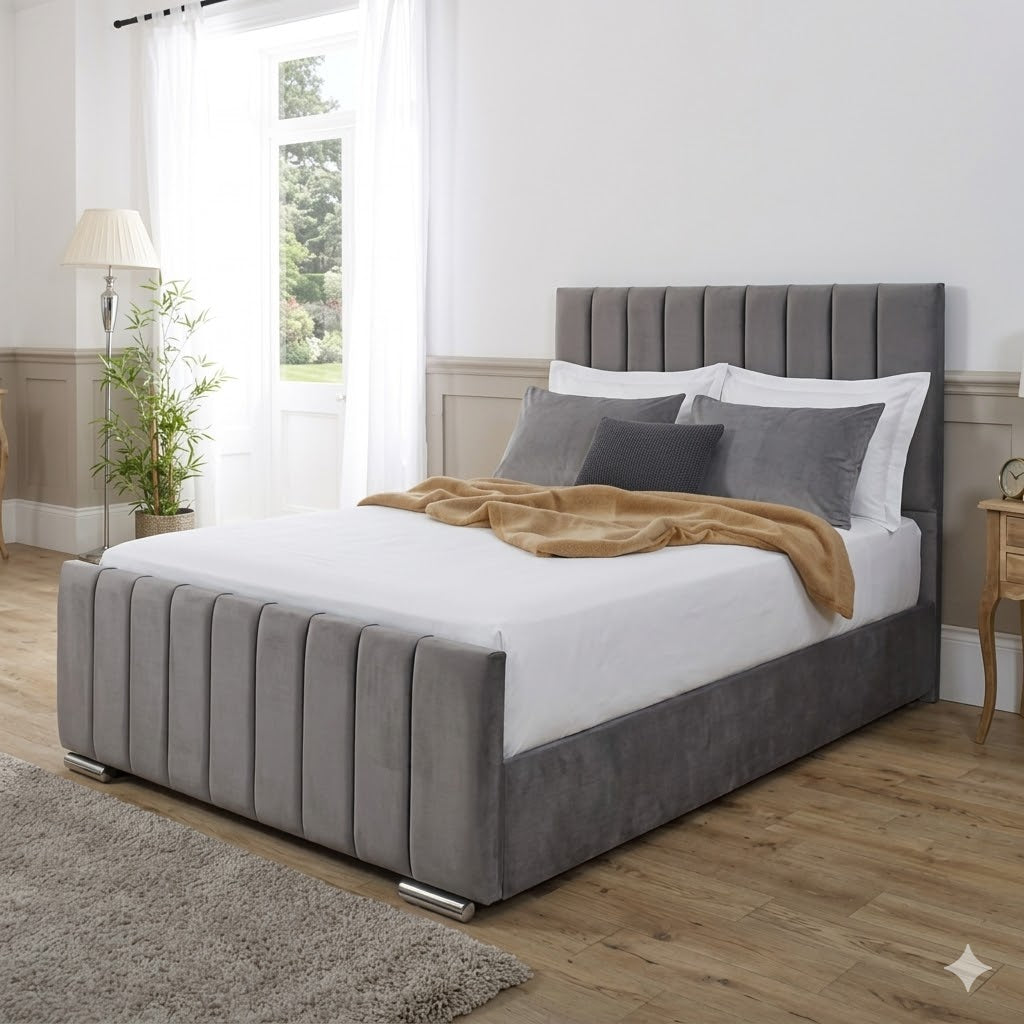 Panel Bed Frame – Includes Mattress & Storage
